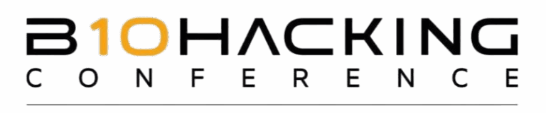 A minimalist black and white logo with geometric shapes and text.