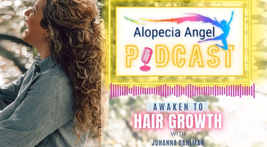 Promotional image for Alopecia Areata podcast on hair growth.