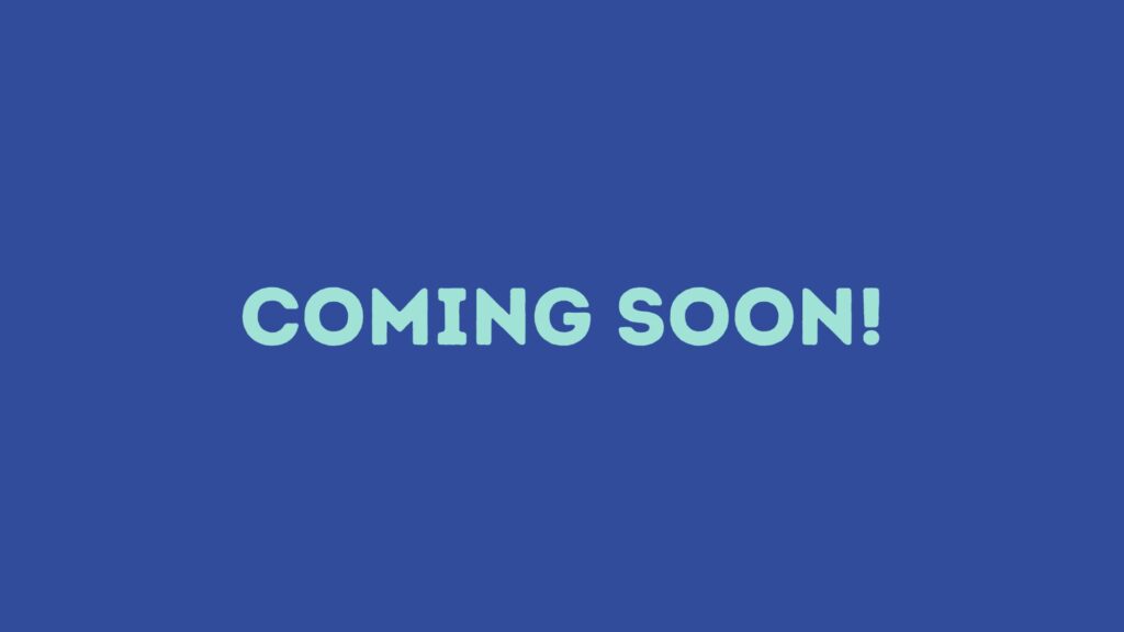 Blue background with 'COMING SOON!' text in light blue.